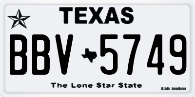 TX license plate BBV5749