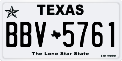TX license plate BBV5761