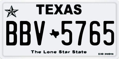 TX license plate BBV5765