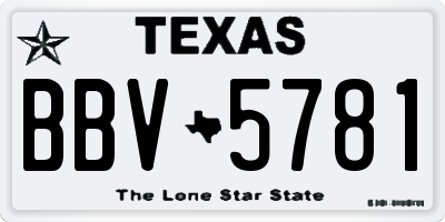 TX license plate BBV5781