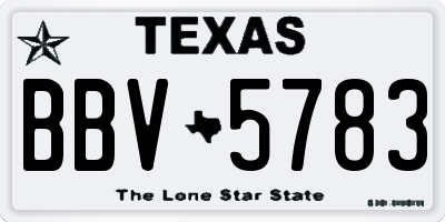 TX license plate BBV5783