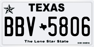 TX license plate BBV5806