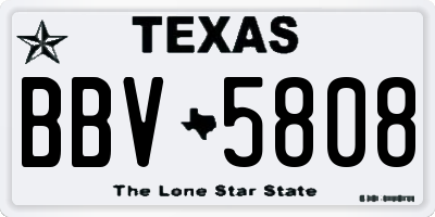 TX license plate BBV5808