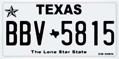 TX license plate BBV5815