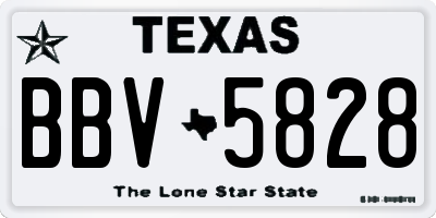 TX license plate BBV5828
