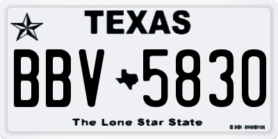 TX license plate BBV5830