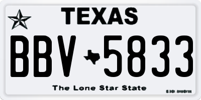 TX license plate BBV5833