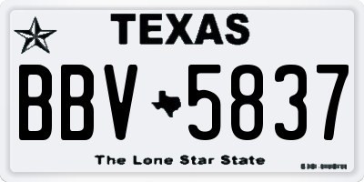 TX license plate BBV5837