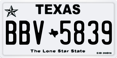 TX license plate BBV5839