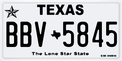 TX license plate BBV5845