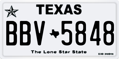 TX license plate BBV5848