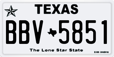 TX license plate BBV5851