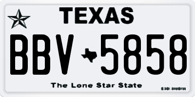 TX license plate BBV5858