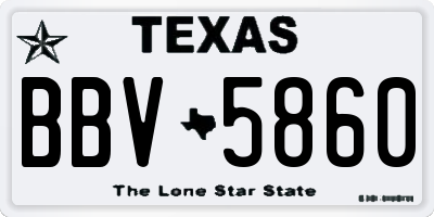 TX license plate BBV5860