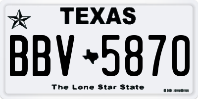 TX license plate BBV5870