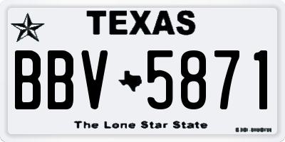TX license plate BBV5871