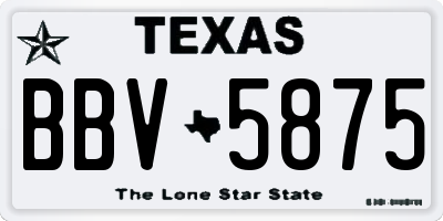 TX license plate BBV5875