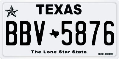 TX license plate BBV5876