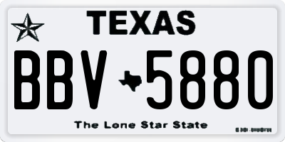 TX license plate BBV5880