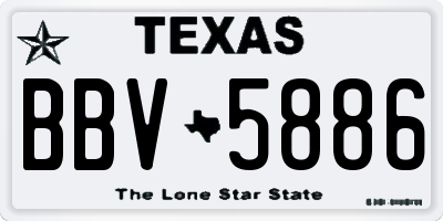 TX license plate BBV5886