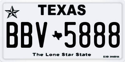 TX license plate BBV5888