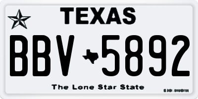 TX license plate BBV5892