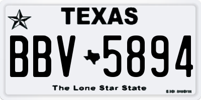 TX license plate BBV5894