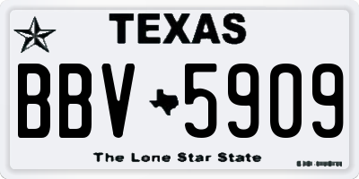 TX license plate BBV5909