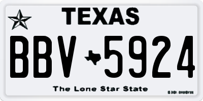 TX license plate BBV5924