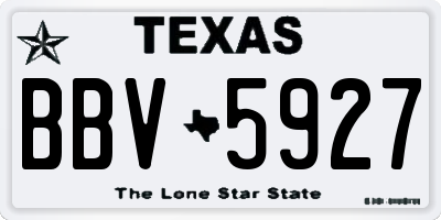 TX license plate BBV5927