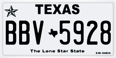 TX license plate BBV5928