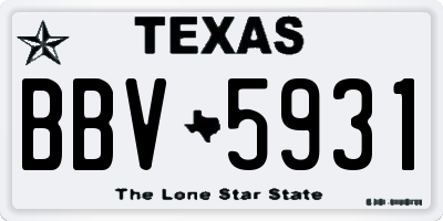 TX license plate BBV5931