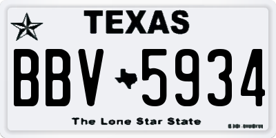 TX license plate BBV5934