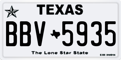 TX license plate BBV5935