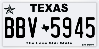 TX license plate BBV5945