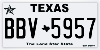 TX license plate BBV5957
