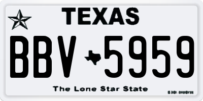 TX license plate BBV5959