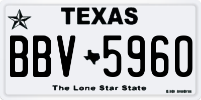 TX license plate BBV5960