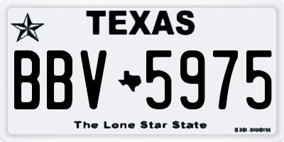 TX license plate BBV5975