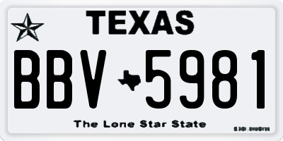 TX license plate BBV5981
