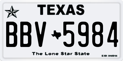 TX license plate BBV5984