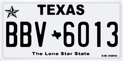 TX license plate BBV6013
