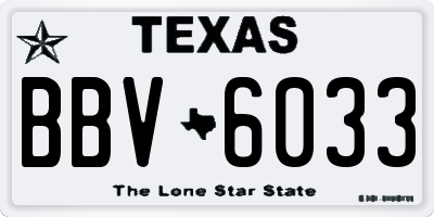 TX license plate BBV6033