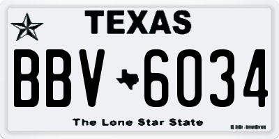 TX license plate BBV6034