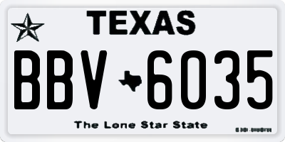 TX license plate BBV6035