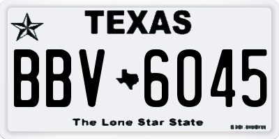 TX license plate BBV6045