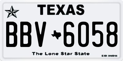 TX license plate BBV6058
