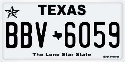 TX license plate BBV6059
