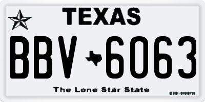 TX license plate BBV6063