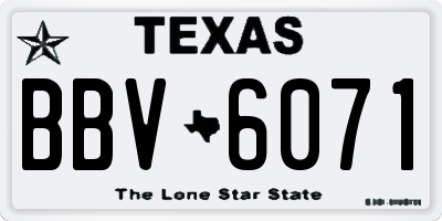 TX license plate BBV6071